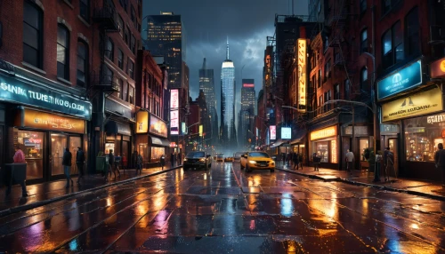 new york streets,manhattan,world digital painting,digital compositing,new york,photoshop manipulation,newyork,black city,city scape,photomanipulation,photo manipulation,time square,broadway,citylights,times square,city lights,cityscape,china town,alleyway,mobile video game vector background,Photography,General,Sci-Fi