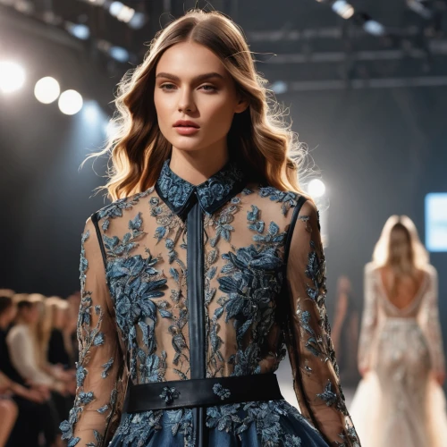 denim and lace,royal lace,dress walk black,runway,mazarine blue,vintage lace,menswear for women,lace,catwalk,lace border,embellished,vintage floral,runways,model beauty,paper lace,enchanting,embellishments,lace borders,valentino,model-a,Photography,General,Natural