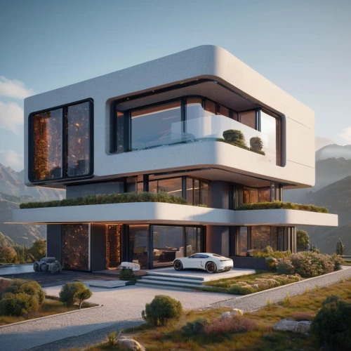 modern house,modern architecture,dunes house,3d rendering,cubic house,futuristic architecture,house in mountains,house in the mountains,render,smart house,luxury property,modern style,cube house,luxury home,beautiful home,contemporary,luxury real estate,eco-construction,frame house,cube stilt houses,Photography,General,Sci-Fi