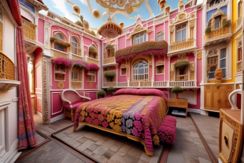 ornate room,children's bedroom,the little girl's room,four poster,fairy tale castle,dolls houses,fairy tale castle sigmaringen,sleeping room,rococo,bedding,baroque,doll house,fairytale castle,venetian hotel,pink city,great room,four-poster,riad,bed and breakfast,hotel de cluny