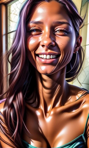 world digital painting,starfire,african american woman,a girl's smile,custom portrait,symetra,digital painting,mary jane,digital art,grin,portrait background,woman face,caricaturist,gradient mesh,fantasy portrait,twitch icon,the girl's face,digital artwork,african woman,sci fiction illustration