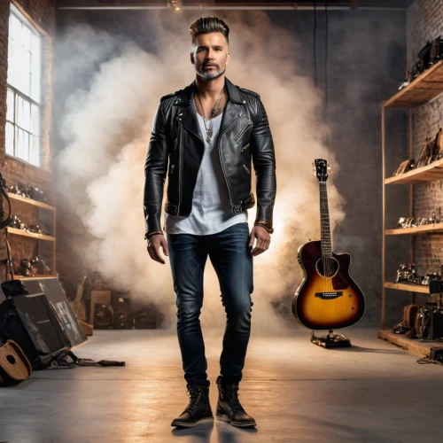 men's wear,guitarist,rocker,guitar,men clothes,the guitar,acoustic-electric guitar,concert guitar,rasender roland,guitar player,guitars,gibson,lincoln blackwood,musician,studio photo,social,music store,leather boots,acoustic guitar,luthier,Photography,General,Natural
