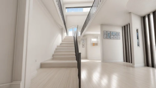 hallway space,3d rendering,outside staircase,daylighting,hallway,wooden stair railing,hardwood floors,winding staircase,search interior solutions,home interior,core renovation,stairwell,render,staircase,homes for sale in hoboken nj,loft,3d rendered,laminate flooring,3d render,floorplan home,Common,Common,Natural