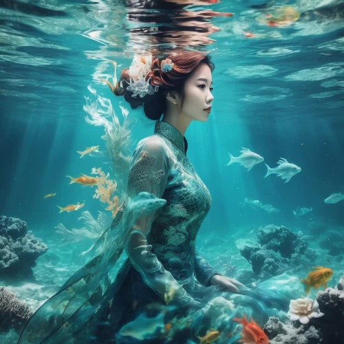 underwater background,mermaid background,ocean underwater,the sea maid,under the water,under water,underwater landscape,underwater,under the sea,underwater world,vietnamese woman,submerged,undersea,japanese woman,sea life underwater,under sea,water nymph,underwater fish,underwater oasis,girl with a dolphin,Photography,Artistic Photography,Artistic Photography 07