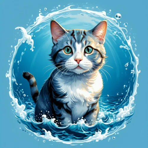 cat on a blue background,cat vector,cat image,cat-ketch,cat drinking water,cartoon cat,water splash,blue eyes cat,water splashes,aegean cat,water police,cat with blue eyes,cat cartoon,water creature,cute cat,water game,capricorn kitz,water wild,transparent background,calico cat,Illustration,Realistic Fantasy,Realistic Fantasy 19