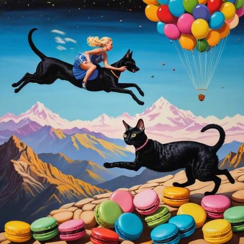 flying dogs,schutzhund,color dogs,animal balloons,toy manchester terrier,german shepards,whimsical animals,surrealism,liquorice allsorts,pet vitamins & supplements,surrealistic,english toy terrier,beauceron,dog toys,smaland hound,dog sports,round animals,playing dogs,liquorice,ballooning
