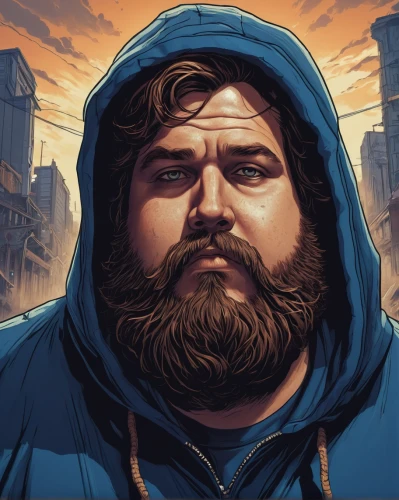 twitch icon,custom portrait,dwarf sundheim,portrait background,vendor,vector illustration,artist portrait,game illustration,fan art,steam icon,cg artwork,the face of god,the thing,game art,moody portrait,world digital painting,shopkeeper,hoodie,man portraits,dwarf,Illustration,Realistic Fantasy,Realistic Fantasy 25