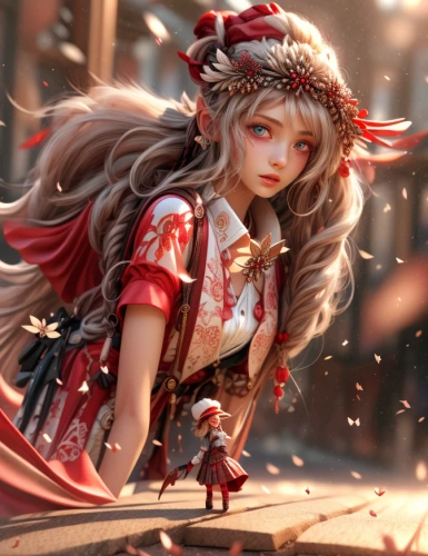 little red riding hood,red riding hood,fairy tale character,fantasy art,elf,3d fantasy,fantasy picture,fantasy portrait,fae,summoner,kitsune,winter festival,peppermint,elza,fantasia,cg artwork,scarlet sail,queen of hearts,elves,little girl in wind