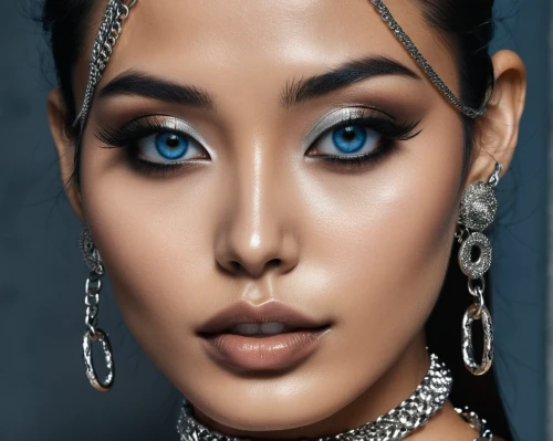 jasmine blue,east indian,retouching,indian,retouch,arabian,arab,somali,indian woman,eyes makeup,indian bride,maori,ojos azules,beauty face skin,ancient egyptian girl,indian girl,silvery blue,cleopatra,silver blue,vintage makeup,Photography,Fashion Photography,Fashion Photography 01
