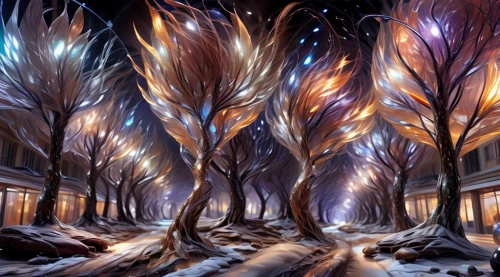 snow trees,winter forest,tree lights,row of trees,tree grove,christmas landscape,treemsnow,magic tree,trees with stitching,winter magic,winter background,beech trees,fractal lights,chestnut forest,snow landscape,winter landscape,cartoon forest,birch alley,snow tree,forest of dreams