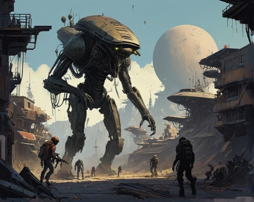 sci fi,sci fiction illustration,scifi,sci-fi,sci - fi,futuristic landscape,colony,science fiction,droid,concept art,alien planet,mech,dreadnought,mecha,science-fiction,travelers,droids,gas planet,nomads,the wanderer,Conceptual Art,Sci-Fi,Sci-Fi 01