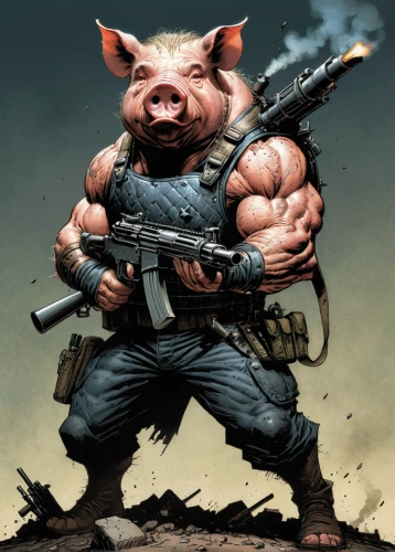 bay of pigs,hog,porker,pig,suckling pig,pig roast,swine,warthog,domestic pig,pigs,pig dog,inner pig dog,piglet,hog xiu,pork,hogs,piggy,fallout4,pot-bellied pig,pig's trotters,Illustration,American Style,American Style 02