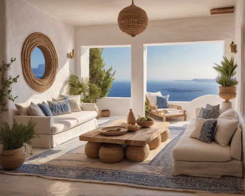 mykonos,santorini,holiday villa,lakonos,greek island,living room,mediterranean,aegean,greek islands,greece,livingroom,beautiful home,balearic islands,sitting room,karpathos,seaside view,3d rendering,modern decor,home landscape,cabana,Photography,General,Commercial