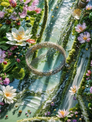 flower water,sakura wreath,wreath of flowers,blooming wreath,floral wreath,crescent spring,pond flower,flower wreath,watercolor wreath,spring crown,swim ring,flower clock,blooming field,flower painting,mountain spring,spring background,water flower,water lotus,floral garland,falling flowers