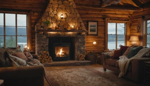 the cabin in the mountains,warm and cozy,fire place,cabin,log home,log cabin,fireplace,log fire,cozy,chalet,fireplaces,lodge,family room,small cabin,fireside,christmas fireplace,wood stove,livingroom,living room,summer cottage,Photography,General,Cinematic