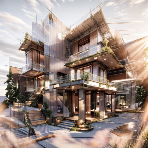 japanese architecture,3d rendering,eco-construction,render,asian architecture,modern house,timber house,wooden houses,new housing development,cubic house,ryokan,archidaily,wooden house,core renovation,modern architecture,kanazawa,3d rendered,crown render,kirrarchitecture,build by mirza golam pir