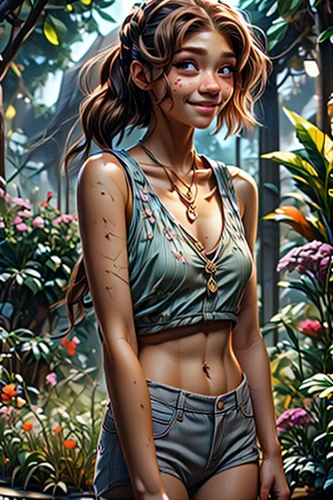 background ivy,dryad,fae,girl in flowers,poison ivy,cg artwork,flora,ivy,girl in the garden,portrait background,world digital painting,valerian,jungle,forest background,girl with tree,tarzan,background image,monsoon banner,hula,girl picking flowers