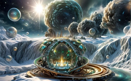 orb,fractal environment,astral traveler,mandelbulb,spheres,ice planet,planet eart,apophysis,fractals art,terraforming,nebulous,fractalius,mitochondrion,binary system,sci fiction illustration,wormhole,alien planet,nucleus,metatron's cube,globule