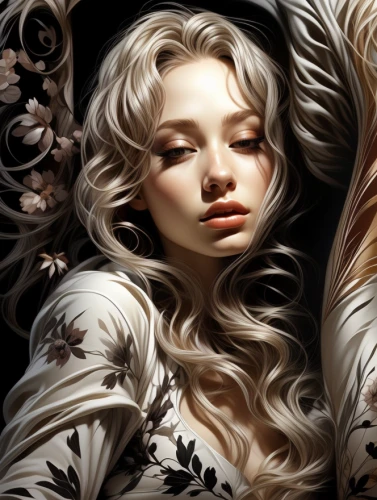 white rose snow queen,white lady,fairy tale icons,blond girl,fantasy portrait,blonde woman,jessamine,fantasy art,porcelain dolls,star magnolia,blonde girl,the sleeping rose,the snow queen,the enchantress,white silk,fairy tale character,sci fiction illustration,mystical portrait of a girl,sleeping rose,baroque angel