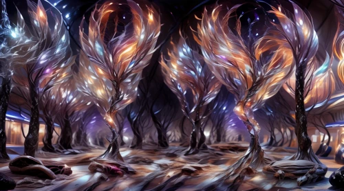 winter forest,forest of dreams,tree grove,fairy forest,enchanted forest,elven forest,snow trees,fairytale forest,spruce forest,cartoon forest,chestnut forest,fantasy landscape,magic tree,fir forest,fractal lights,pine forest,forest glade,fractal environment,fractal art,tree lights