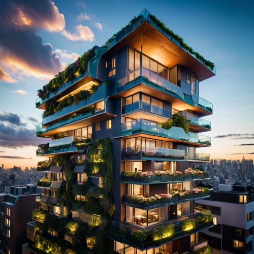 residential tower,sky apartment,apartment building,balcony garden,eco-construction,block balcony,penthouse apartment,apartment block,green living,mixed-use,balconies,urban towers,animal tower,modern architecture,high-rise building,hudson yards,bird tower,multi-storey,high rise,roof garden,Photography,General,Sci-Fi