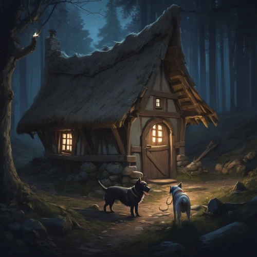 house in the forest,little house,wooden hut,small cabin,log cabin,small house,cottage,lonely house,witch's house,log home,doghouse,wood doghouse,old home,cabin,summer cottage,dog house,farm hut,ancient house,huts,the cabin in the mountains,Conceptual Art,Fantasy,Fantasy 01