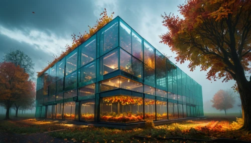 cubic house,cube house,mirror house,greenhouse,greenhouse cover,glass pyramid,cube stilt houses,house in the forest,glass building,frame house,greenhouse effect,water cube,hahnenfu greenhouse,modern architecture,modern house,glass blocks,glass facade,autumn fog,futuristic architecture,3d rendering,Photography,General,Fantasy