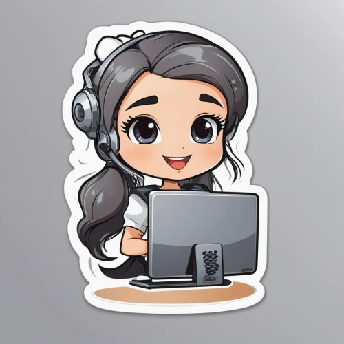 flat blogger icon,clipart sticker,chibi girl,girl at the computer,computer icon,blogger icon,twitch icon,sticker,vector illustration,skype icon,laptop accessory,vector art,lab mouse icon,edit icon,twitch logo,my clipart,stickers,dribbble icon,chibi,download icon,Unique,Design,Sticker