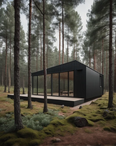 inverted cottage,cubic house,house in the forest,3d rendering,cube house,timber house,small cabin,mirror house,render,holiday home,dunes house,modern house,frame house,prefabricated buildings,summer house,wooden house,cube stilt houses,mobile home,wooden hut,archidaily,Photography,Documentary Photography,Documentary Photography 08