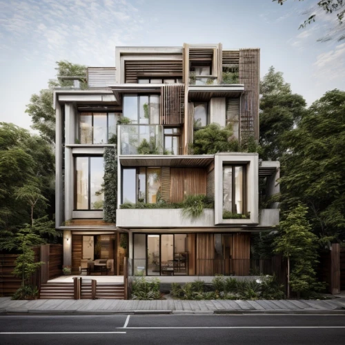 eco-construction,cubic house,wooden facade,apartment building,residential house,residential,modern architecture,apartment house,timber house,wooden house,residential building,apartment block,modern house,appartment building,build by mirza golam pir,kirrarchitecture,an apartment,frame house,garden design sydney,mixed-use,Architecture,Villa Residence,Modern,Sustainable Innovation