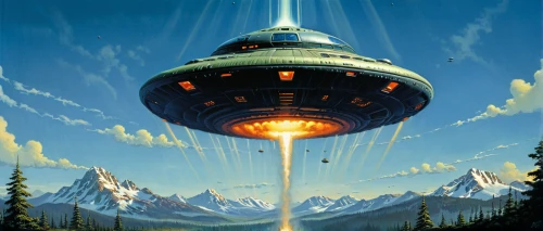 airship,airships,ufo intercept,flying saucer,ufo,ufos,heliosphere,unidentified flying object,futuristic landscape,musical dome,sci fiction illustration,saucer,air ship,watertower,alien ship,alien invasion,space needle,beacon,starship,satellite express,Conceptual Art,Sci-Fi,Sci-Fi 21