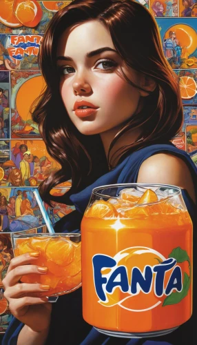 fanta,orangina,orange soft drink,fantasia,valencia orange,orange drink,soft drink,tutti frutti,fresh orange juice,jaffa,tantra,nata de coco,farinata,coca,fantazy,panada,bitter orange,fatányéros,granita,sangria,Illustration,American Style,American Style 08