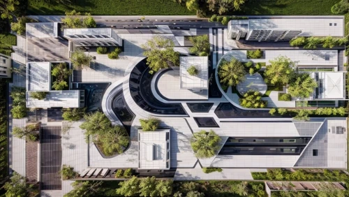 from above,cube house,cubic house,view from above,chinese architecture,bird's-eye view,modern architecture,futuristic architecture,escher,roof landscape,bendemeer estates,mansion,jewelry（architecture）,asian architecture,chancellery,villa,residential,drone image,school design,modern house,Landscape,Landscape design,Landscape Plan,Realistic