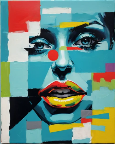 cool pop art,girl-in-pop-art,pop art style,oil painting on canvas,pop art colors,pop art woman,pop art,multicolor faces,meticulous painting,pop art girl,woman's face,woman face,effect pop art,art painting,modern pop art,acrylic paint,woman thinking,oil on canvas,popart,acrylic paints,Conceptual Art,Oil color,Oil Color 02