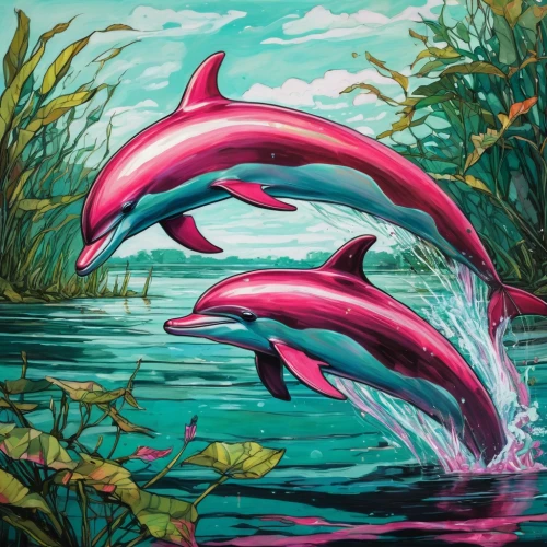 dolphins in water,two dolphins,dolphin-afalina,dolphin background,dolphins,oceanic dolphins,porpoise,bottlenose dolphins,striped dolphin,dolphin fish,cetacean,flamingos,dolphin,dolphin swimming,cuba flamingos,cetacea,common dolphins,the dolphin,dusky dolphin,spotted dolphin,Illustration,Realistic Fantasy,Realistic Fantasy 23