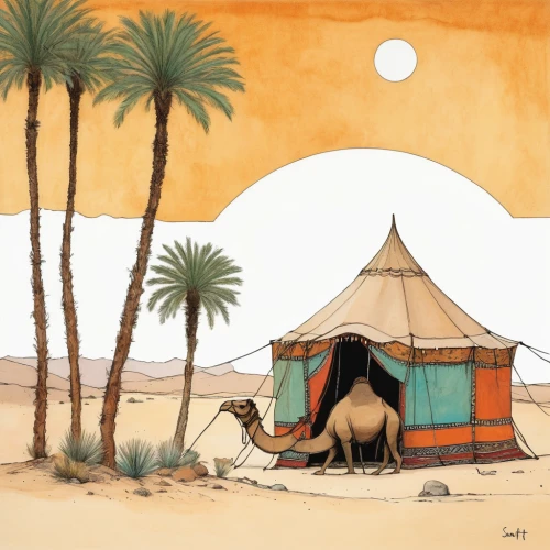 dromedaries,bedouin,dromedary,arabian camel,rem in arabian nights,two-humped camel,camelride,camel caravan,libyan desert,male camel,afar tribe,indian tent,camel,desert background,nomadic people,camelid,merzouga,camels,shadow camel,elephant camp,Art,Artistic Painting,Artistic Painting 49