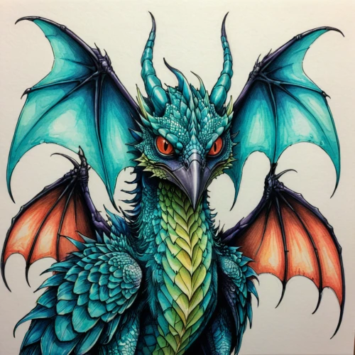 painted dragon,dragon design,green dragon,wyrm,dragon of earth,dragon,colored pencil background,black dragon,dragon li,forest dragon,draconic,dragons,charizard,colored pencil,fantasy art,fire breathing dragon,crayon colored pencil,garuda,gryphon,basilisk,Illustration,Japanese style,Japanese Style 13