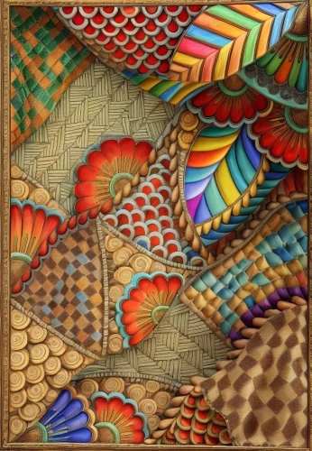 kimono fabric,quilt,patterned wood decoration,colored pencil background,colorful leaves,umbrella pattern,embroidered leaves,rangoli,fabric painting,woven fabric,quilting,traditional patterns,kaleidoscope art,fabric design,colored leaves,textile,boho art,batik design,kaleidoscope,ceramic tile,Common,Common,Natural