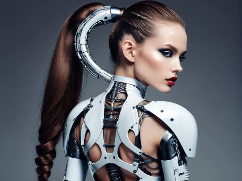 biomechanical,artificial hair integrations,harnessed,cybernetics,cyborg,robotic,humanoid,streampunk,circuitry,latex clothing,cyber,cyberpunk,futuristic,wearables,harness,exoskeleton,industrial robot,electronic music,robotics,scifi,Photography,Fashion Photography,Fashion Photography 01