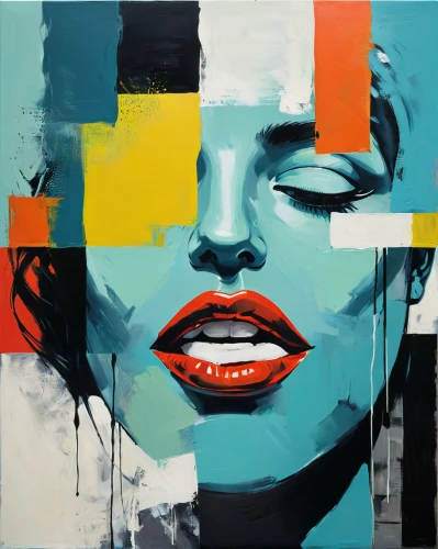 cool pop art,pop art style,girl-in-pop-art,modern pop art,effect pop art,pop art woman,thick paint strokes,pop art,woman face,meticulous painting,woman's face,pop art girl,pop art colors,art painting,marylyn monroe - female,carol m highsmith,james handley,painted lady,paint strokes,oil painting on canvas,Conceptual Art,Oil color,Oil Color 02