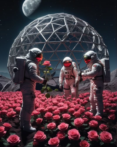 way of the roses,free land-rose,flower dome,roses,culture rose,astronauts,rose order,red roses,florists,with roses,noble roses,rosebushes,red planet,flower delivery,scent of roses,space art,rocket flowers,cosmos field,florist,spaceman,Conceptual Art,Fantasy,Fantasy 08