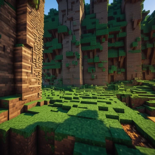 ravine,terraforming,green forest,block of grass,mushroom landscape,tileable,deforestation,minecraft,elven forest,wooden block,green valley,swampy landscape,wood texture,brick grass,sandstone wall,forests,sun burning wood,green grain,biome,wooden planks,Photography,General,Natural