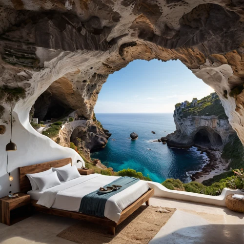 cave on the water,sea cave,window with sea view,cliffs ocean,rock arch,limestone arch,greek islands,sicily window,great room,cliff dwelling,cave church,greek island,beautiful home,greece,luxury hotel,natural arch,secluded,sleeping room,hideaway,dream beach,Photography,General,Natural