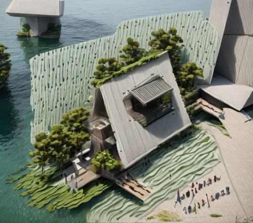 cube stilt houses,floating huts,aqua studio,eco hotel,house with lake,house by the water,stilt house,artificial island,dunes house,house of the sea,inverted cottage,eco-construction,floating islands,cubic house,archidaily,artificial islands,boat house,stilt houses,maldives mvr,japanese architecture,Architecture,Villa Residence,Modern,Mid-Century Modern