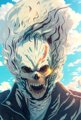 garp fish,white walker,would a background,father frost,cloud,katakuri,shinigami,joker,old man,eternal snow,wiz,death's head,cg artwork,undead,killer smile,sky,薄雲,grin,creepy clown,sol,Common,Common,Japanese Manga