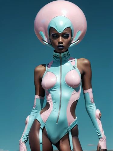 stylized macaron,gradient mesh,cyan,extraterrestrial,latex clothing,futuristic,pastel colors,the beach pearl,pink diamond,android inspired,sculpt,alien warrior,fantasia,cosmetic,scifi,martian,marina,cyberspace,sky rose,mantis,Photography,Fashion Photography,Fashion Photography 01