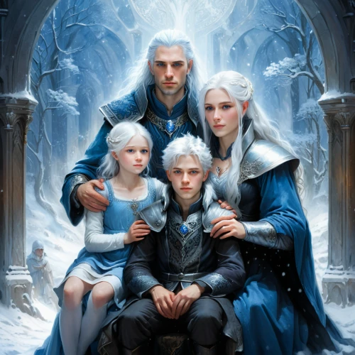 father frost,eternal snow,birch family,the dawn family,witcher,thrones,herring family,mulberry family,oleaster family,rose family,elves,male elf,the snow queen,white rose snow queen,glory of the snow,the order of the fields,suit of the snow maiden,family portrait,families,melastome family,Conceptual Art,Fantasy,Fantasy 28