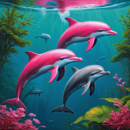 oceanic dolphins,bottlenose dolphins,dolphin background,dolphins in water,dolphins,two dolphins,porpoise,dolphin-afalina,common dolphins,cetacea,bottlenose dolphin,dolphinarium,dolphin school,dolphin fish,cetacean,sea mammals,dolphin,dolphin coast,aquarium inhabitants,striped dolphin,Illustration,Japanese style,Japanese Style 18