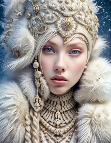 the snow queen,suit of the snow maiden,ice queen,white fur hat,ice princess,white rose snow queen,eternal snow,winter dream,winterblueher,fantasy art,fur clothing,fantasy portrait,winter magic,snow white,ice crystal,wintry,crystalline,winter background,eskimo,fantasy picture