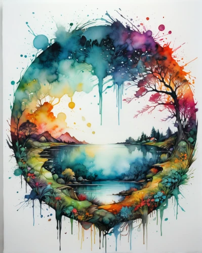 watercolor tree,watercolor paint strokes,watercolor background,colorful tree of life,water colors,watercolor wreath,watercolor,watercolor paint,watercolors,watercolor painting,watercolor frame,abstract watercolor,mushroom landscape,landscape background,landscapes,art painting,watercolor leaves,circle paint,colorful water,painted tree,Illustration,Paper based,Paper Based 13